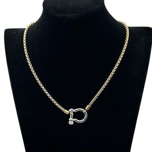 Gold Silver Plated Horse Bit Chain Necklace Layering Old Money Style Classic